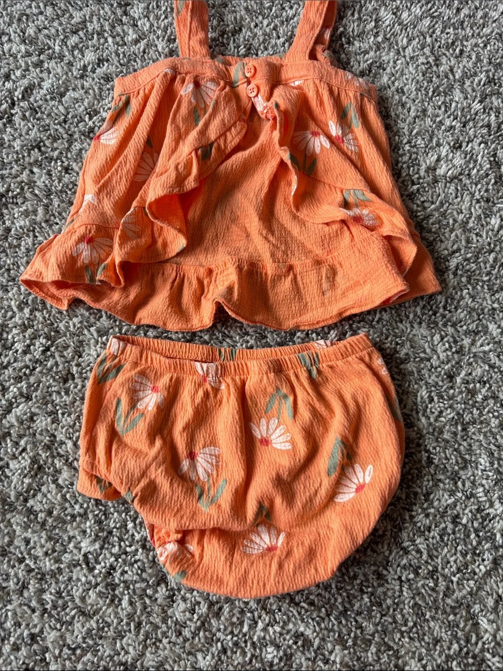 Carter's Orange Floral Tank Top & Bloomers Set